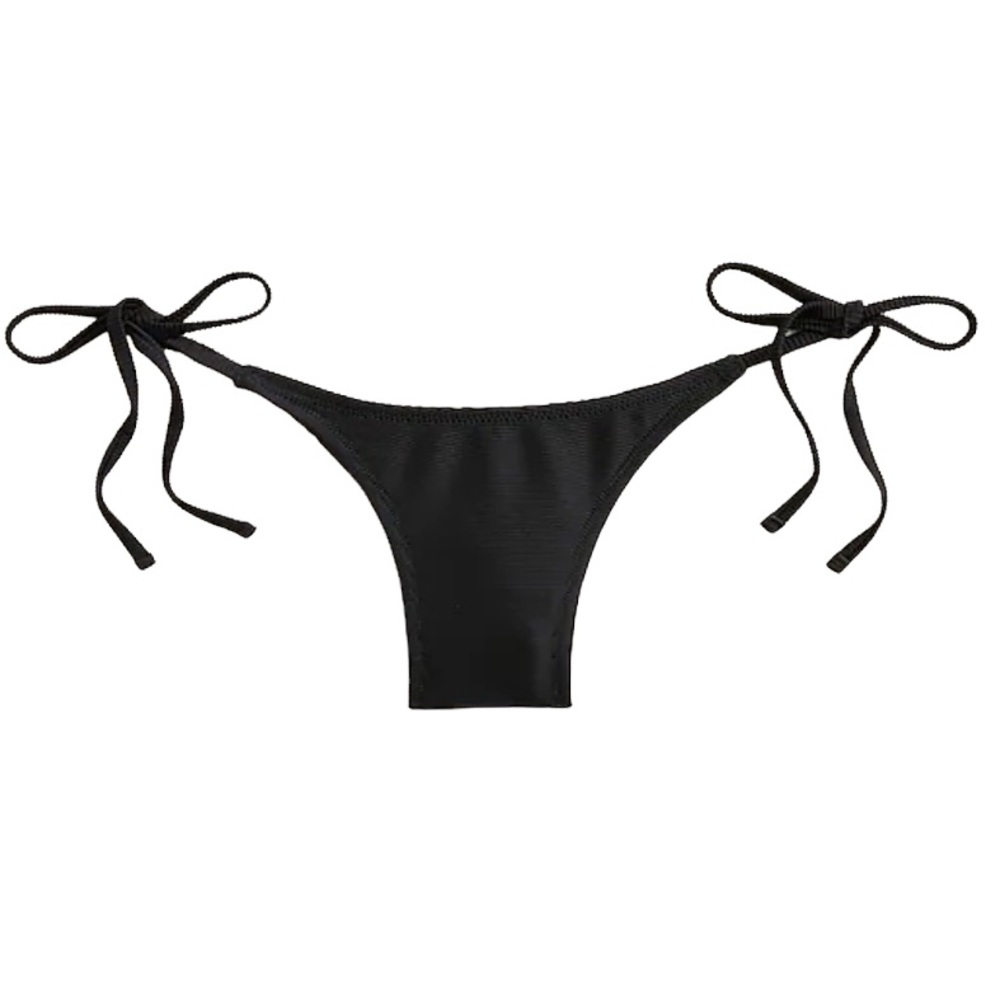 J. Crew Bikini Bottom L String Ribbed curved-waist cheeky